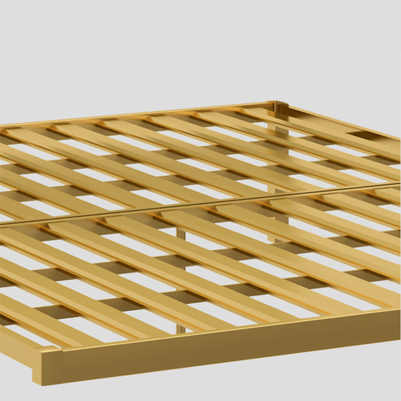 Leather Bed,Queen Metal Frame Panel Bed with Scooped Headboard