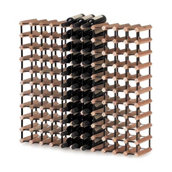 42.5" H Solid Wood Wine Bottle Holder Industrial Style Floor Bottle Rack