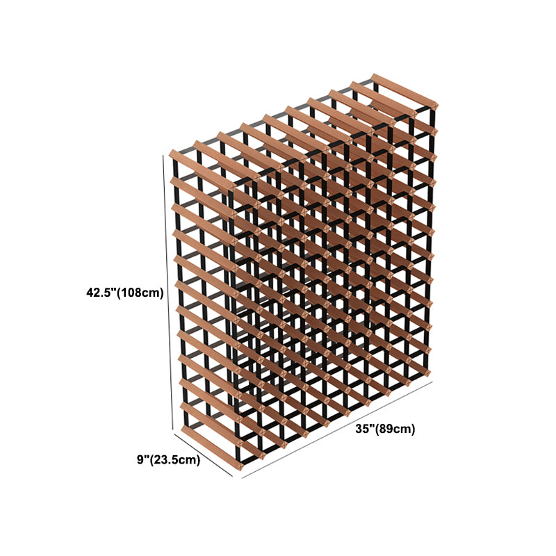 42.5" H Solid Wood Wine Bottle Holder Industrial Style Floor Bottle Rack