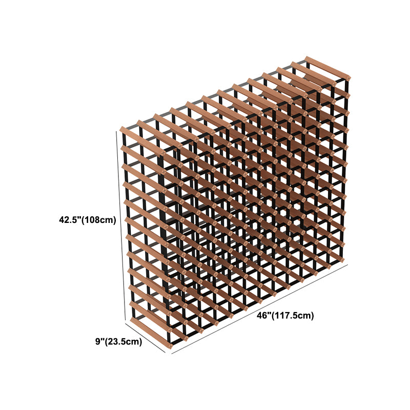 42.5" H Solid Wood Wine Bottle Holder Industrial Style Floor Bottle Rack