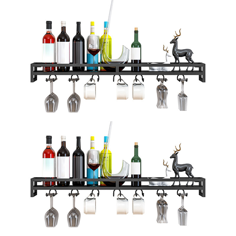 7.87"W Luxury Iron Wine Rack Wall Mounted Wine Bottle & Glass Rack