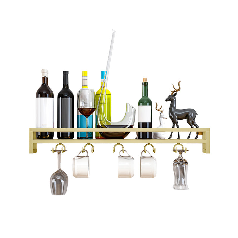 7.87"W Luxury Iron Wine Rack Wall Mounted Wine Bottle & Glass Rack