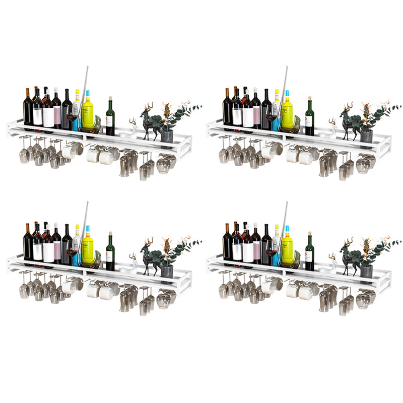 7.87"W Luxury Iron Wine Rack Wall Mounted Wine Bottle & Glass Rack
