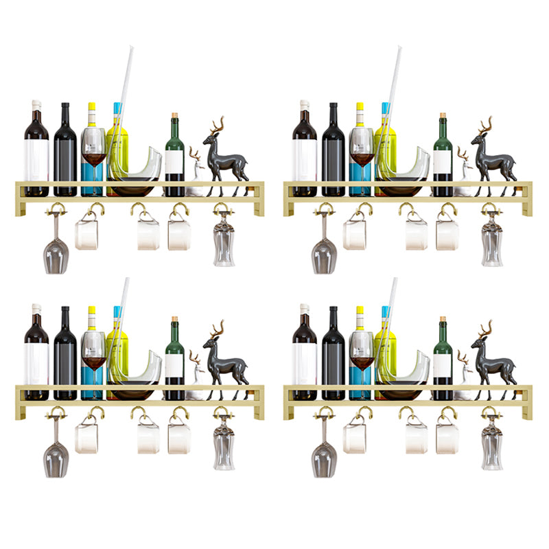 7.87"W Luxury Iron Wine Rack Wall Mounted Wine Bottle & Glass Rack