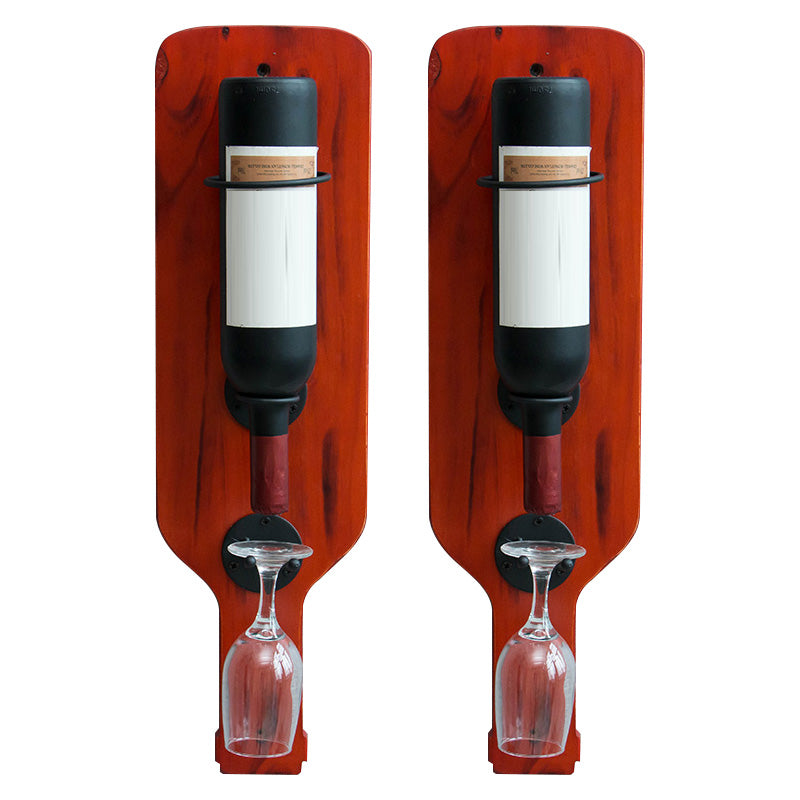 Metal Wall Mounted Wine Bottle & Glass Rack Industrial Wine Rack