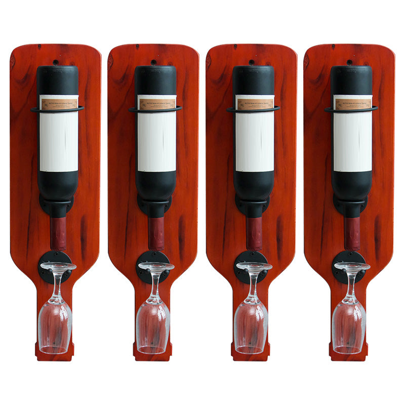 Metal Wall Mounted Wine Bottle & Glass Rack Industrial Wine Rack