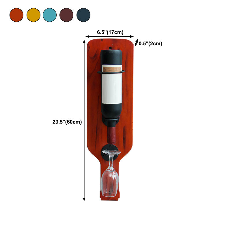 Metal Wall Mounted Wine Bottle & Glass Rack Industrial Wine Rack