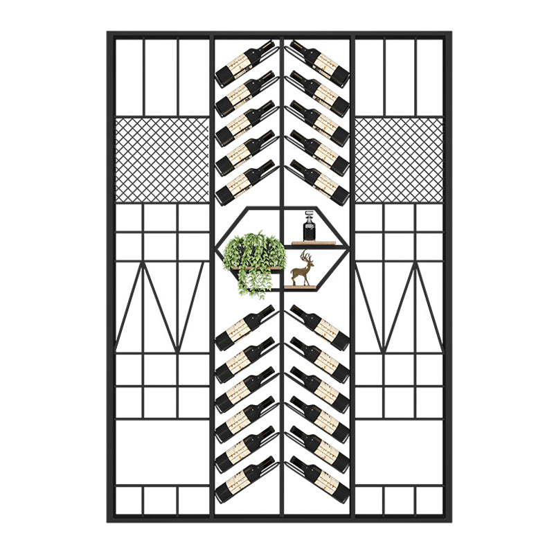 Industrial Floor Wine Rack Bottle Wine Rack Metal Bottle Holder in Black