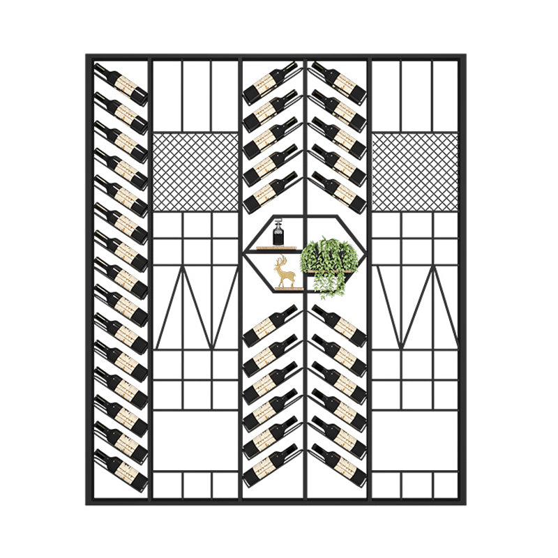 Industrial Floor Wine Rack Bottle Wine Rack Metal Bottle Holder in Black