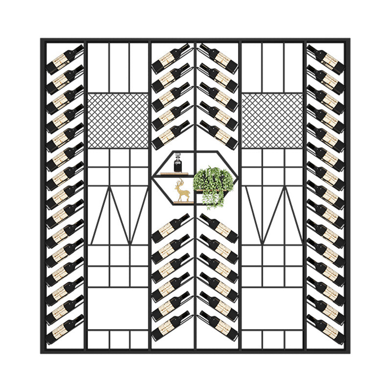 Industrial Floor Wine Rack Bottle Wine Rack Metal Bottle Holder in Black