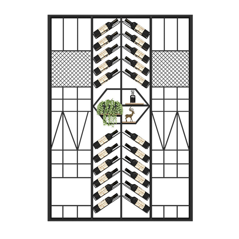 Industrial Floor Wine Rack Bottle Wine Rack Metal Bottle Holder in Black