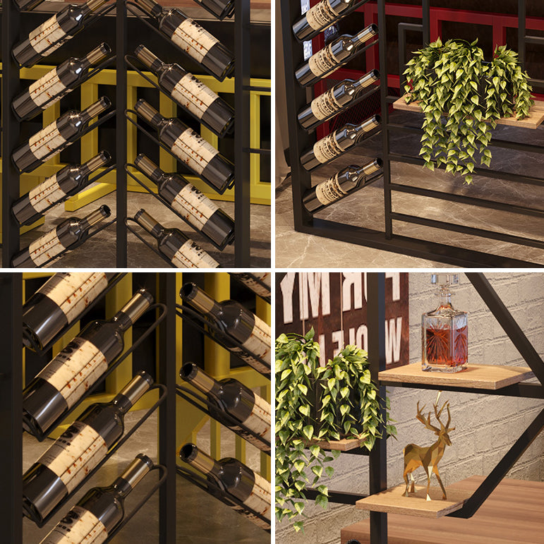 Industrial Floor Wine Rack Bottle Wine Rack Metal Bottle Holder in Black