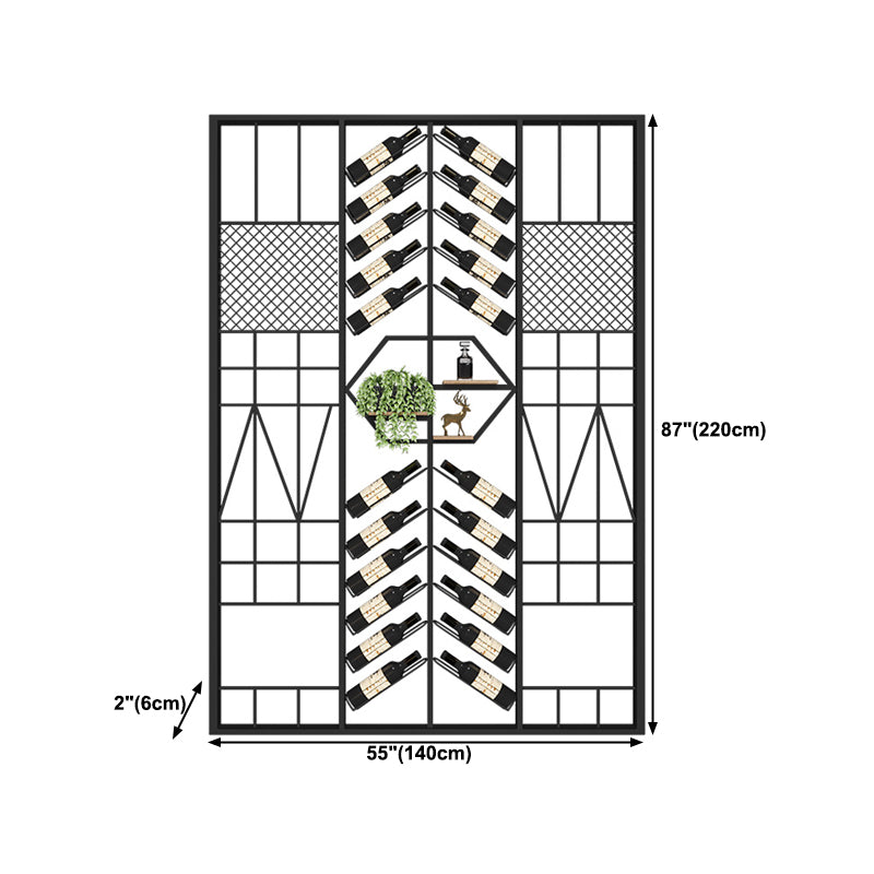 Industrial Floor Wine Rack Bottle Wine Rack Metal Bottle Holder in Black