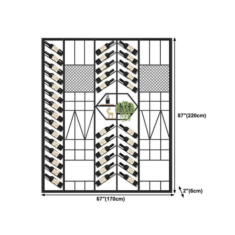 Industrial Floor Wine Rack Bottle Wine Rack Metal Bottle Holder in Black