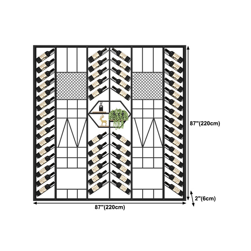 Industrial Floor Wine Rack Bottle Wine Rack Metal Bottle Holder in Black