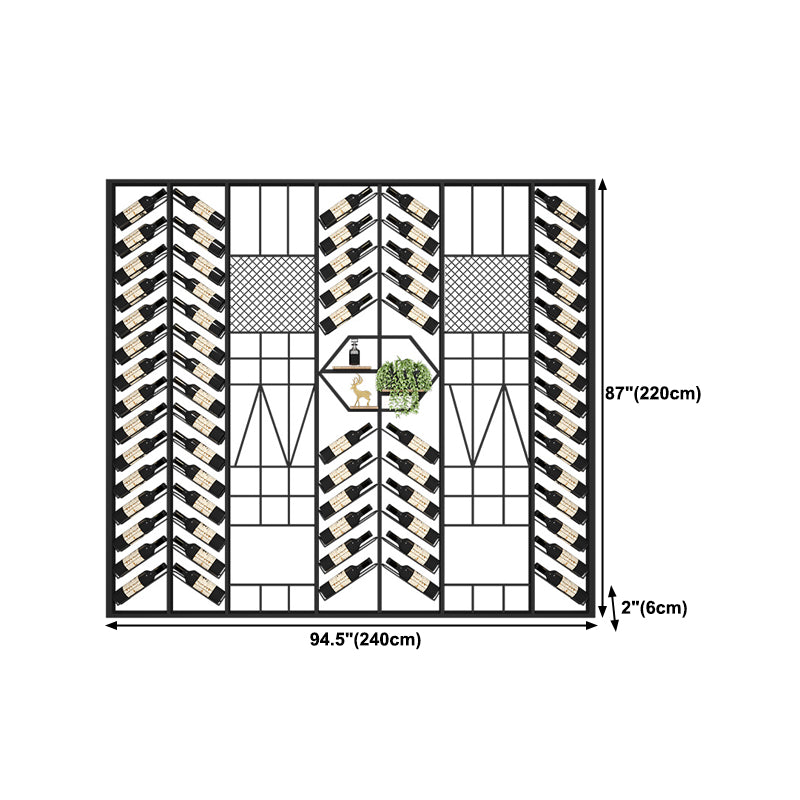 Industrial Floor Wine Rack Bottle Wine Rack Metal Bottle Holder in Black