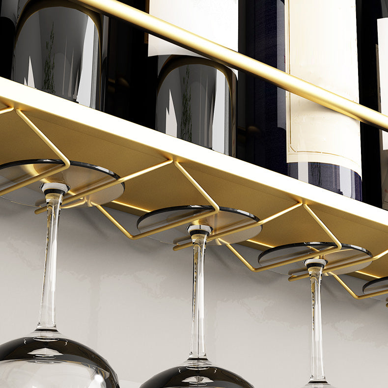 Iron Wall Mounted Wine Bottle & Glass Rack Modern Round Wine Rack