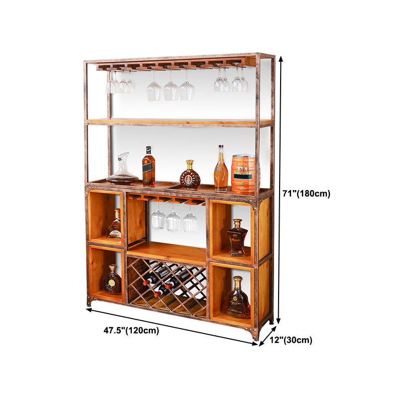 Industrial Wine Glass Stemware Rack Holder Floor Solid Wood Wine Rack Kit
