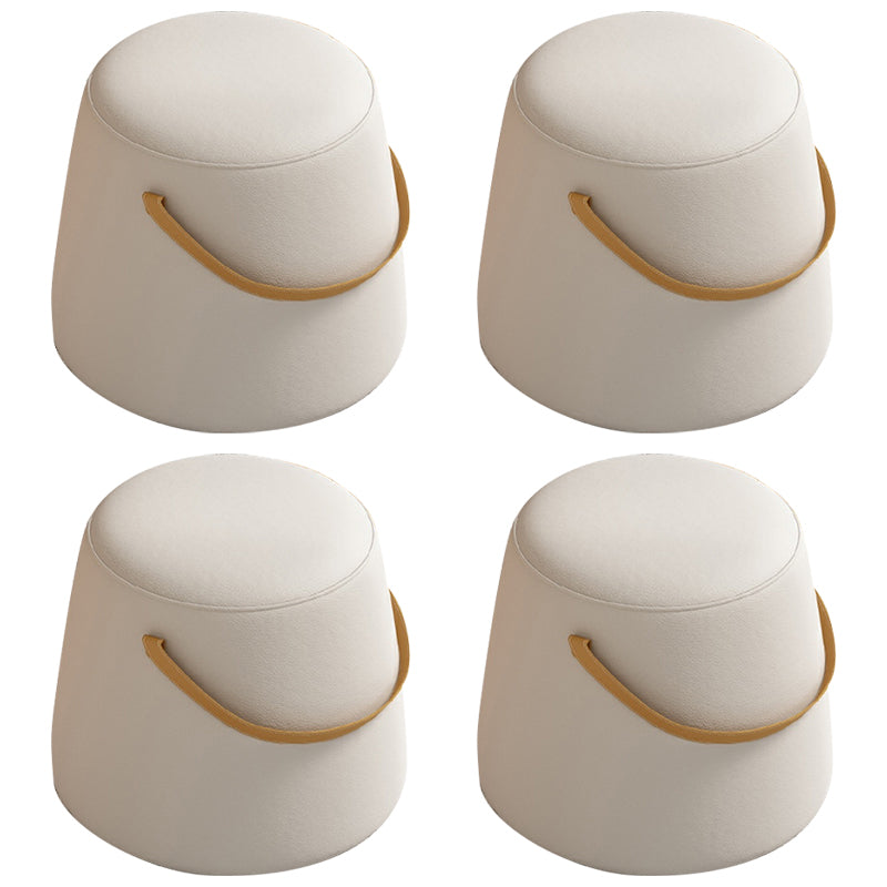 Contemporary Round Couch Ottoman Plain Cotton Water Resistant Target Pouf