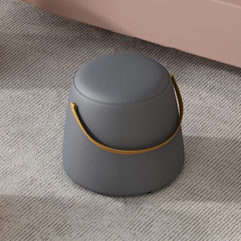 Contemporary Round Couch Ottoman Plain Cotton Water Resistant Target Pouf