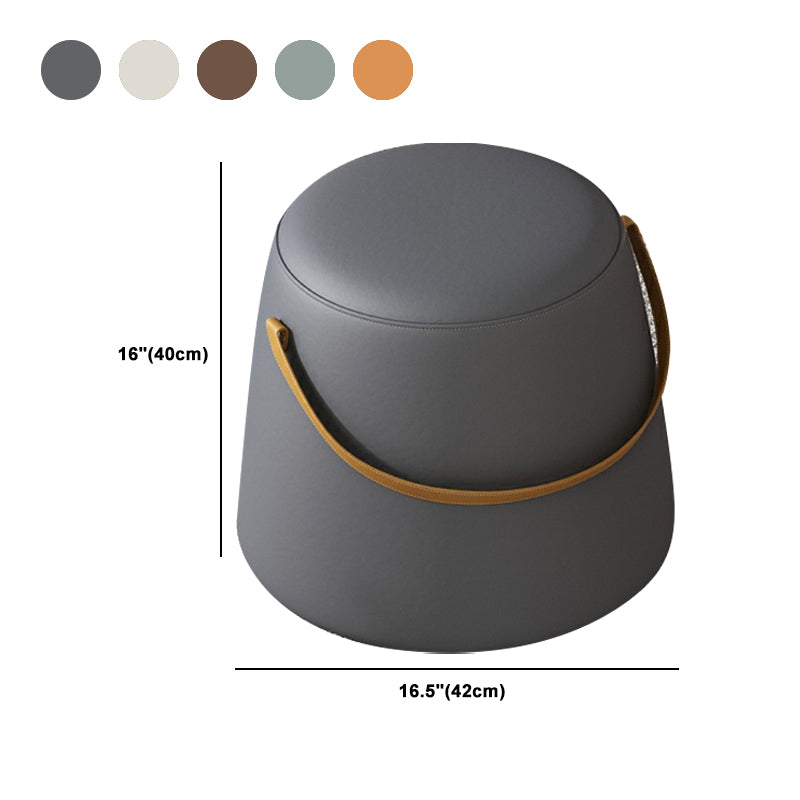 Contemporary Round Couch Ottoman Plain Cotton Water Resistant Target Pouf