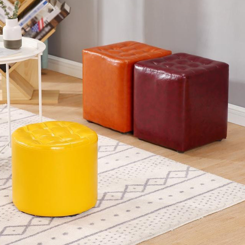 Cube Ottoman Square Solid Color Water Resistant Glam Ottoman