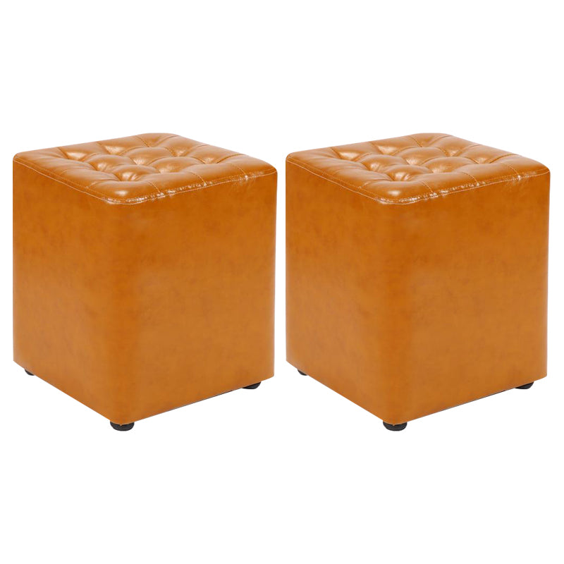 Cube Ottoman Square Solid Color Water Resistant Glam Ottoman