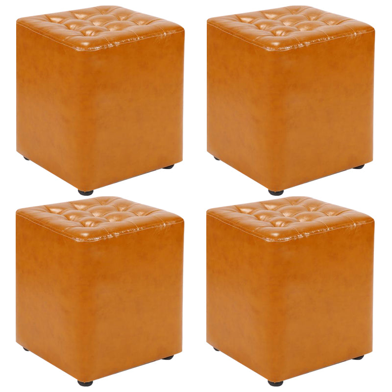 Cube Ottoman Square Solid Color Water Resistant Glam Ottoman