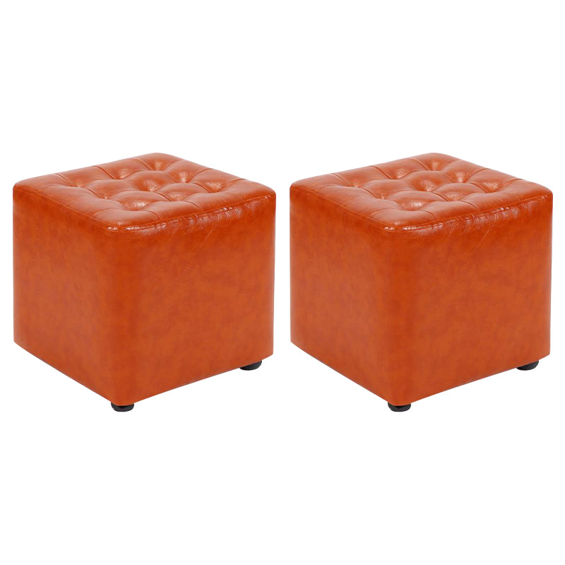 Cube Ottoman Square Solid Color Water Resistant Glam Ottoman
