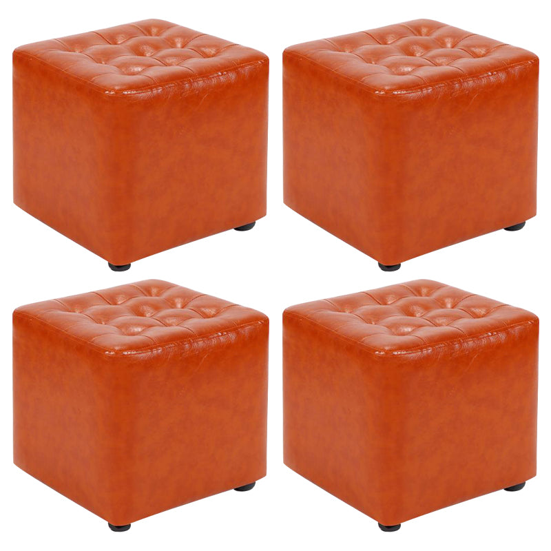 Cube Ottoman Square Solid Color Water Resistant Glam Ottoman