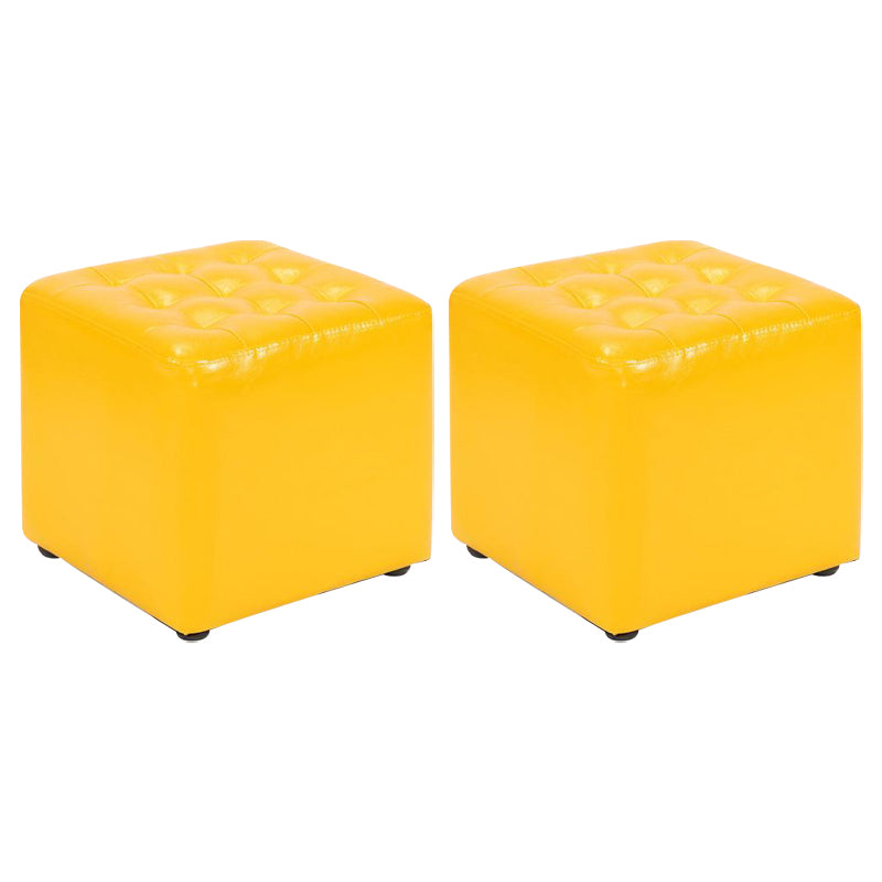 Cube Ottoman Square Solid Color Water Resistant Glam Ottoman