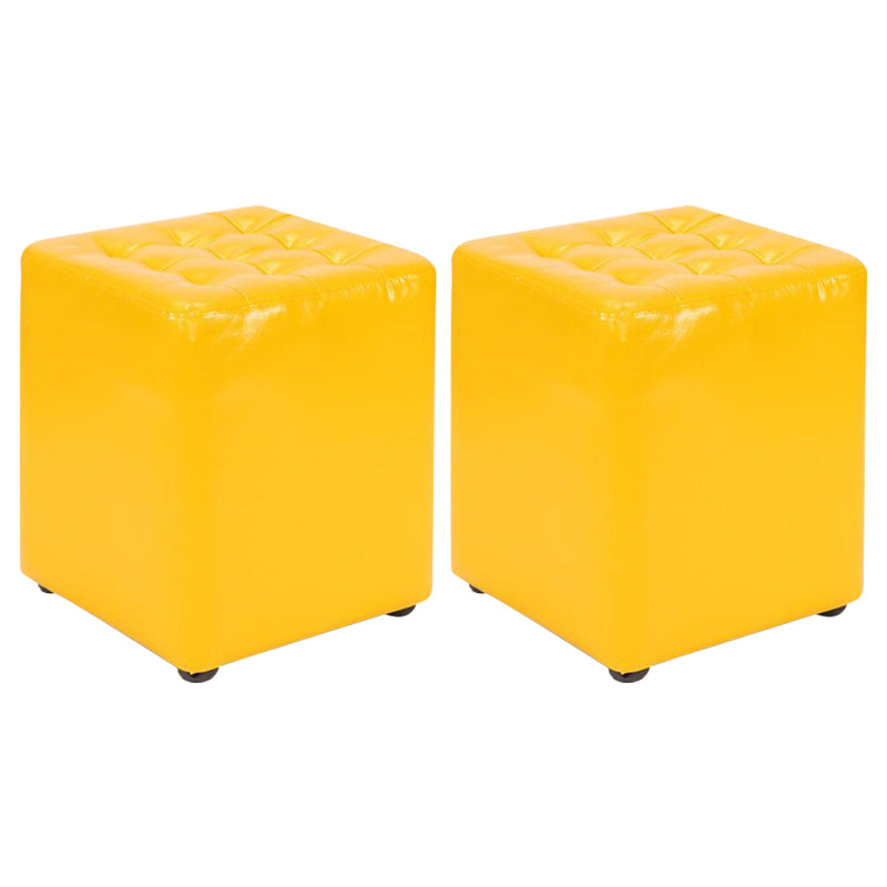 Cube Ottoman Square Solid Color Water Resistant Glam Ottoman