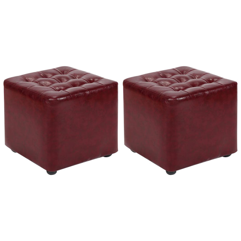 Cube Ottoman Square Solid Color Water Resistant Glam Ottoman