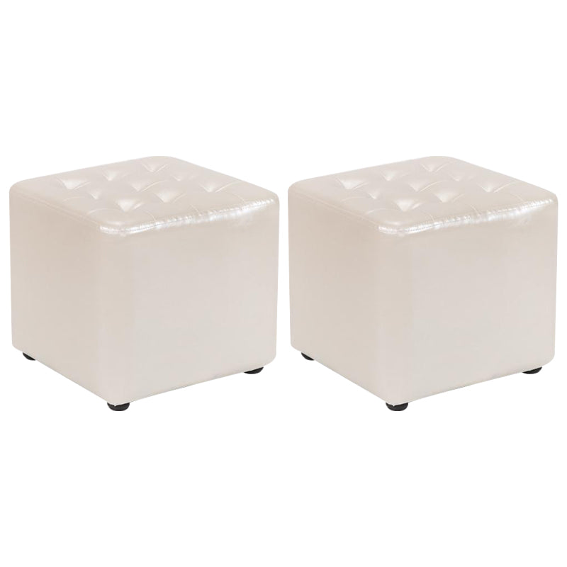 Cube Ottoman Square Solid Color Water Resistant Glam Ottoman