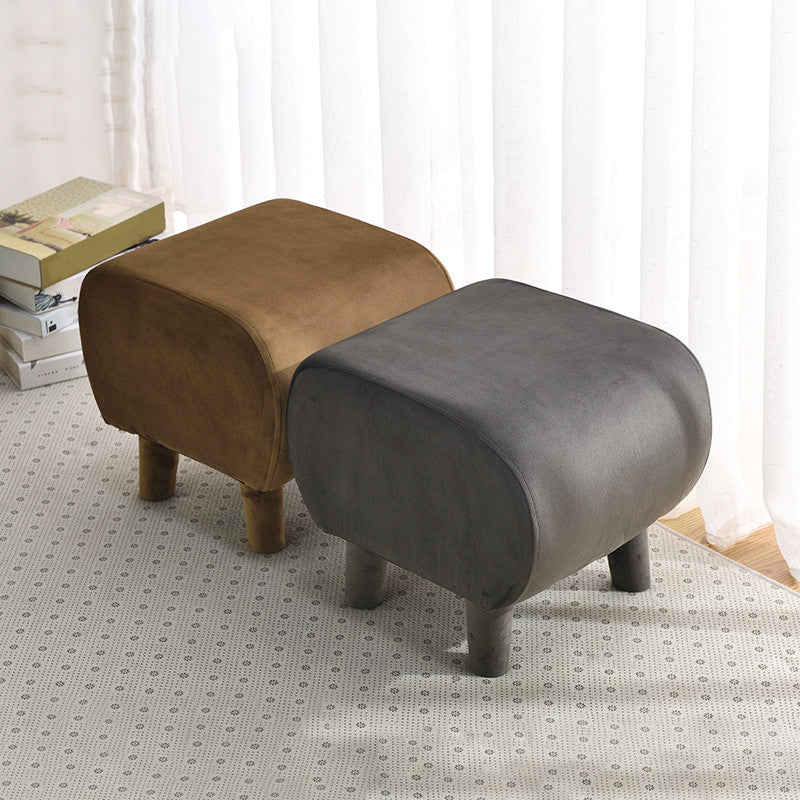 Modern Stain Resistant Standard Oval Dark Blue Velvet Indoor Pouf