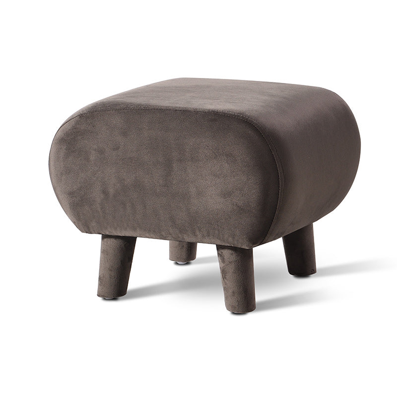 Modern Stain Resistant Standard Oval Dark Blue Velvet Indoor Pouf