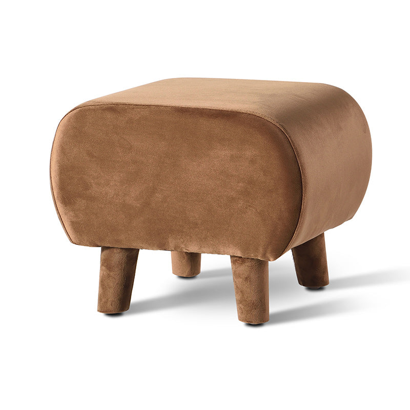 Modern Stain Resistant Standard Oval Dark Blue Velvet Indoor Pouf