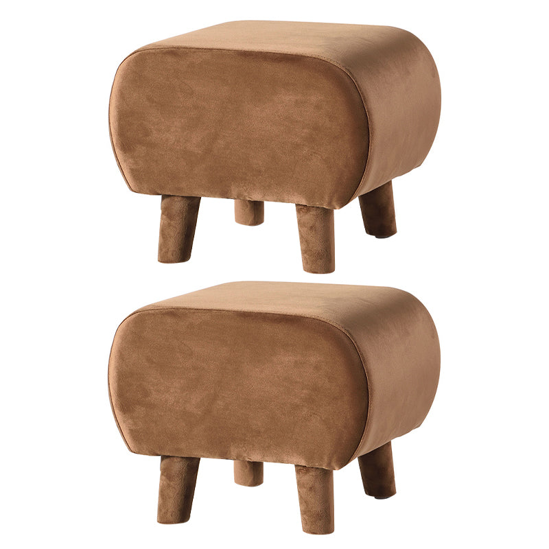 Modern Stain Resistant Standard Oval Dark Blue Velvet Indoor Pouf