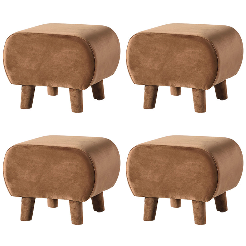 Modern Stain Resistant Standard Oval Dark Blue Velvet Indoor Pouf