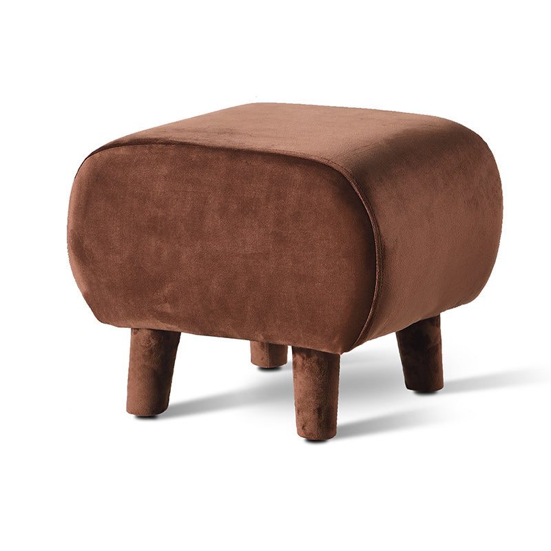 Modern Stain Resistant Standard Oval Dark Blue Velvet Indoor Pouf