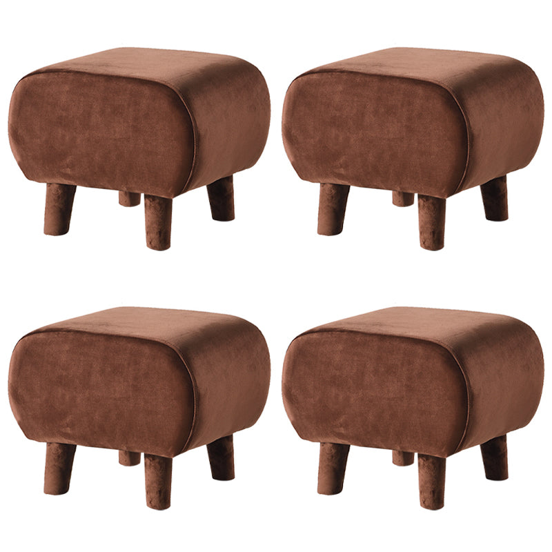 Modern Stain Resistant Standard Oval Dark Blue Velvet Indoor Pouf