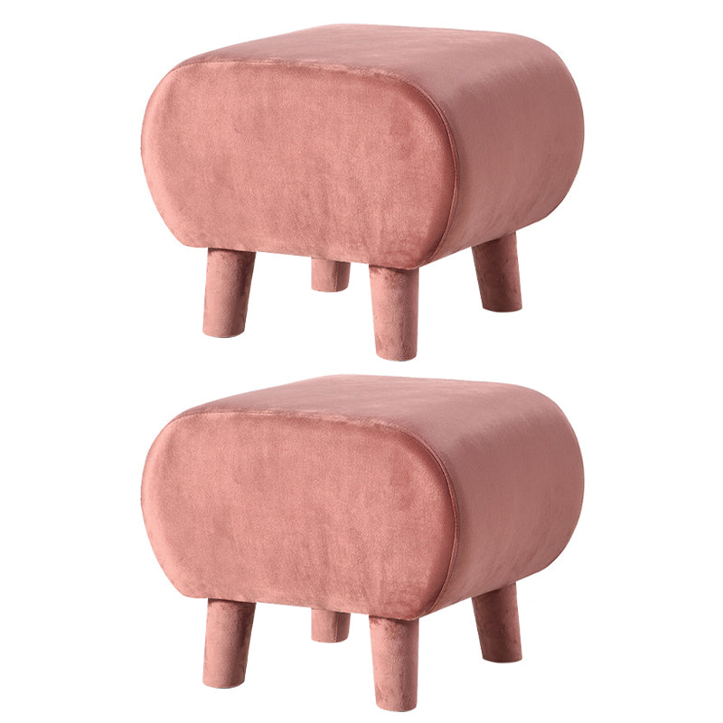 Modern Stain Resistant Standard Oval Dark Blue Velvet Indoor Pouf