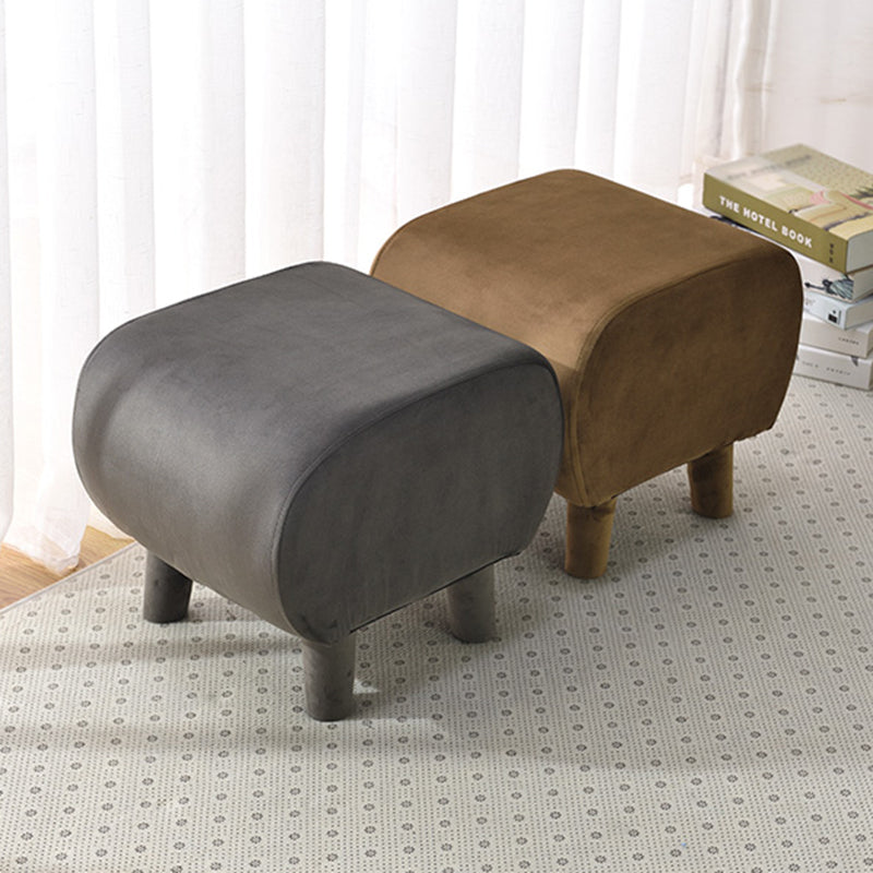 Modern Stain Resistant Standard Oval Dark Blue Velvet Indoor Pouf