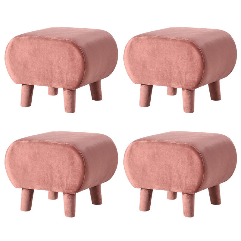 Modern Stain Resistant Standard Oval Dark Blue Velvet Indoor Pouf