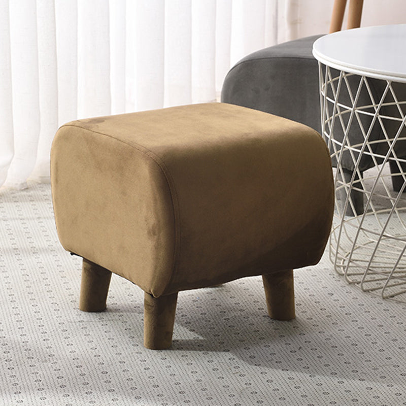 Modern Stain Resistant Standard Oval Dark Blue Velvet Indoor Pouf