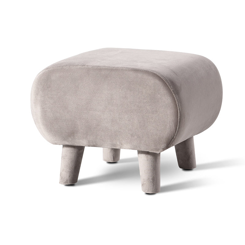 Modern Stain Resistant Standard Oval Dark Blue Velvet Indoor Pouf