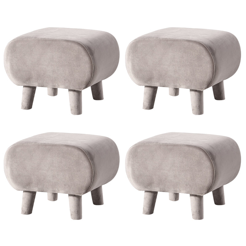 Modern Stain Resistant Standard Oval Dark Blue Velvet Indoor Pouf