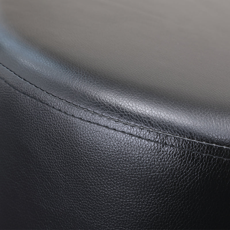 Minimalist Round Footstool Ottoman Solid Color Genuine Leather Ottoman