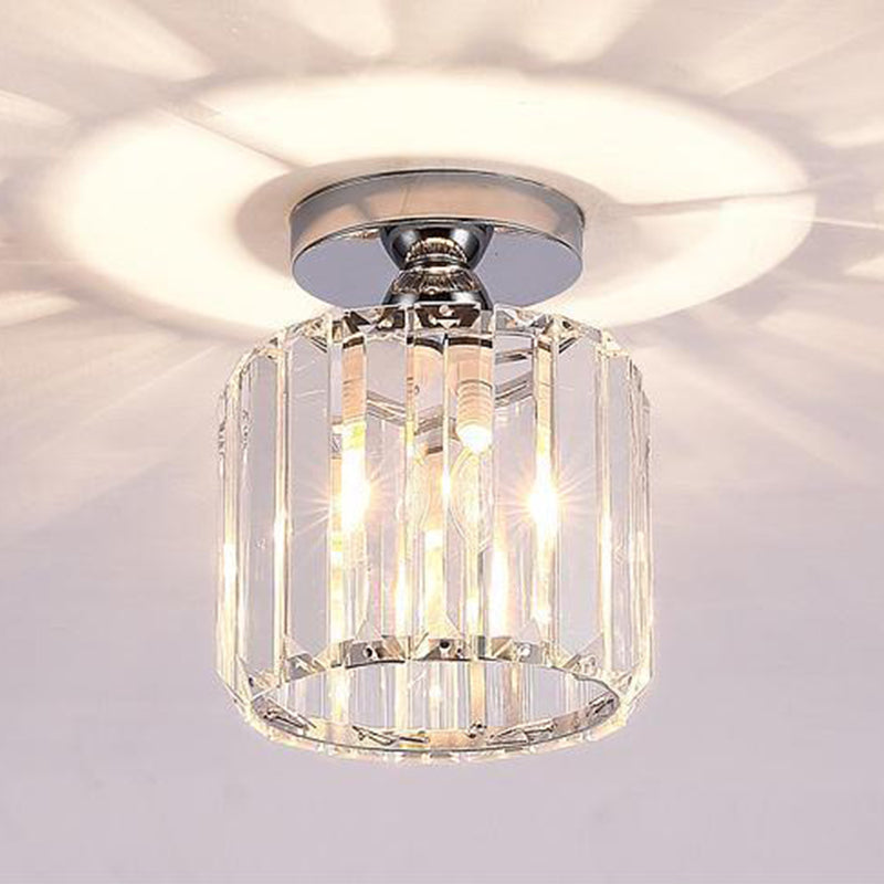 Contemporary Ceiling Light Crystal Ceiling Mounted Fixture for Hallway with Hole 3" Dia