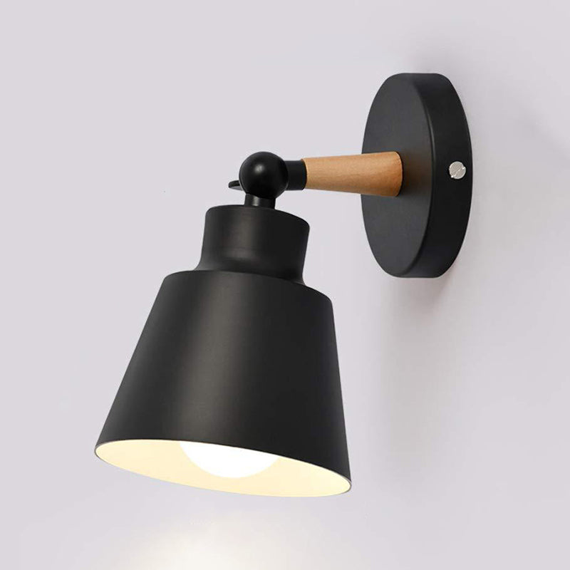 Contemporary Wood Wall Light Flush Mount Macaron Lighting for Living Room